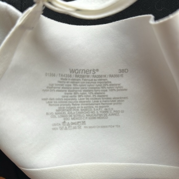 NWOT Warners White 38D Smooth Cup Bra - Picture 4 of 6
